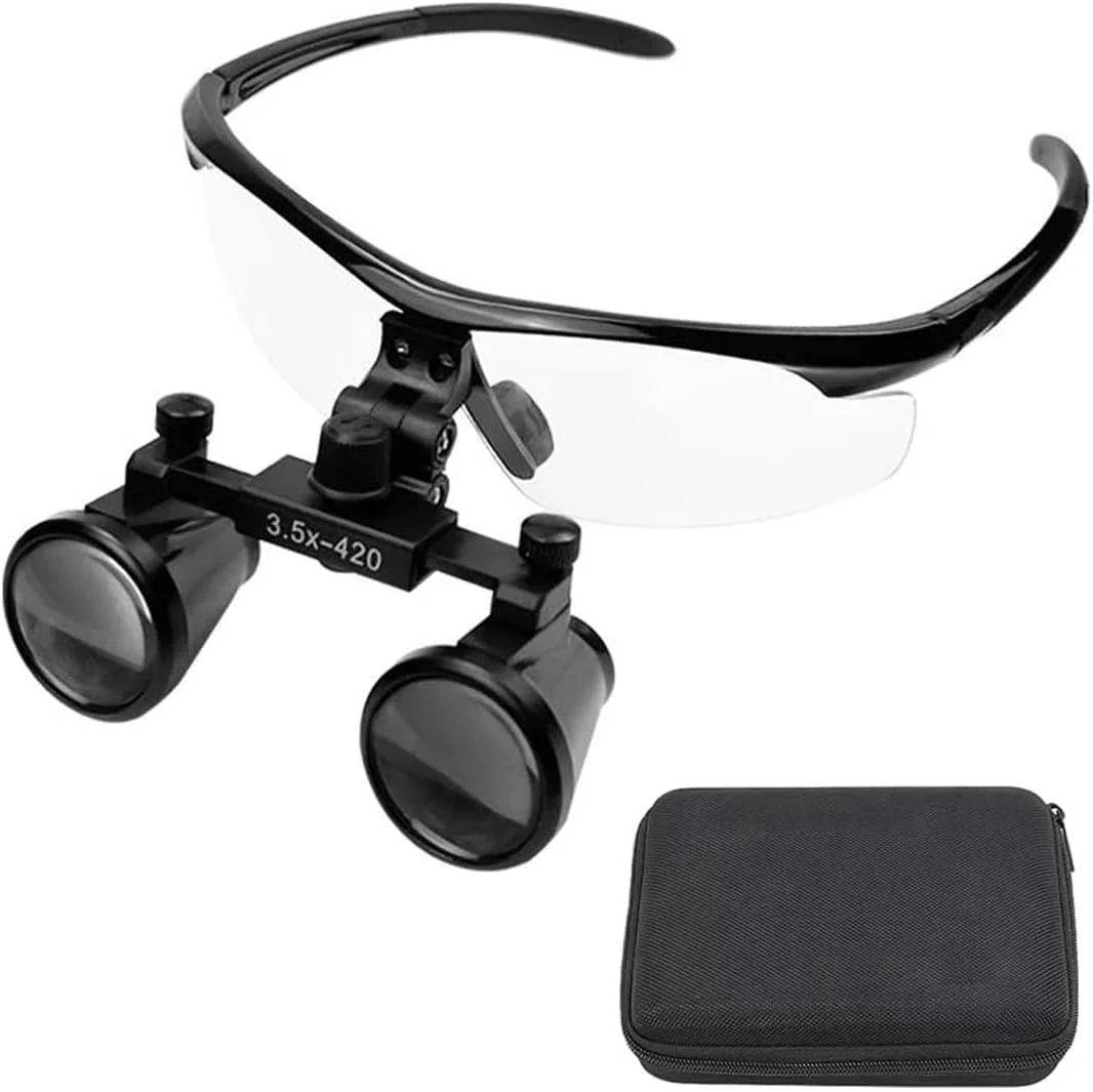 لوپ جراحی دندان، ذره بین دوچشمی با بزرگنمایی 3.5 برابر، فاصله کاری 280-380 میلی متر، فریم اسپرت بورگاندی (نسخه مشکی خالص) لوپ جراحی دندان، ذره بین دوچشمی با بزرگنمایی 3.5 برابر، فاصله کاری 280-380 میلی متر، فریم اسپرت بورگاندی (نسخه مشکی خالص)