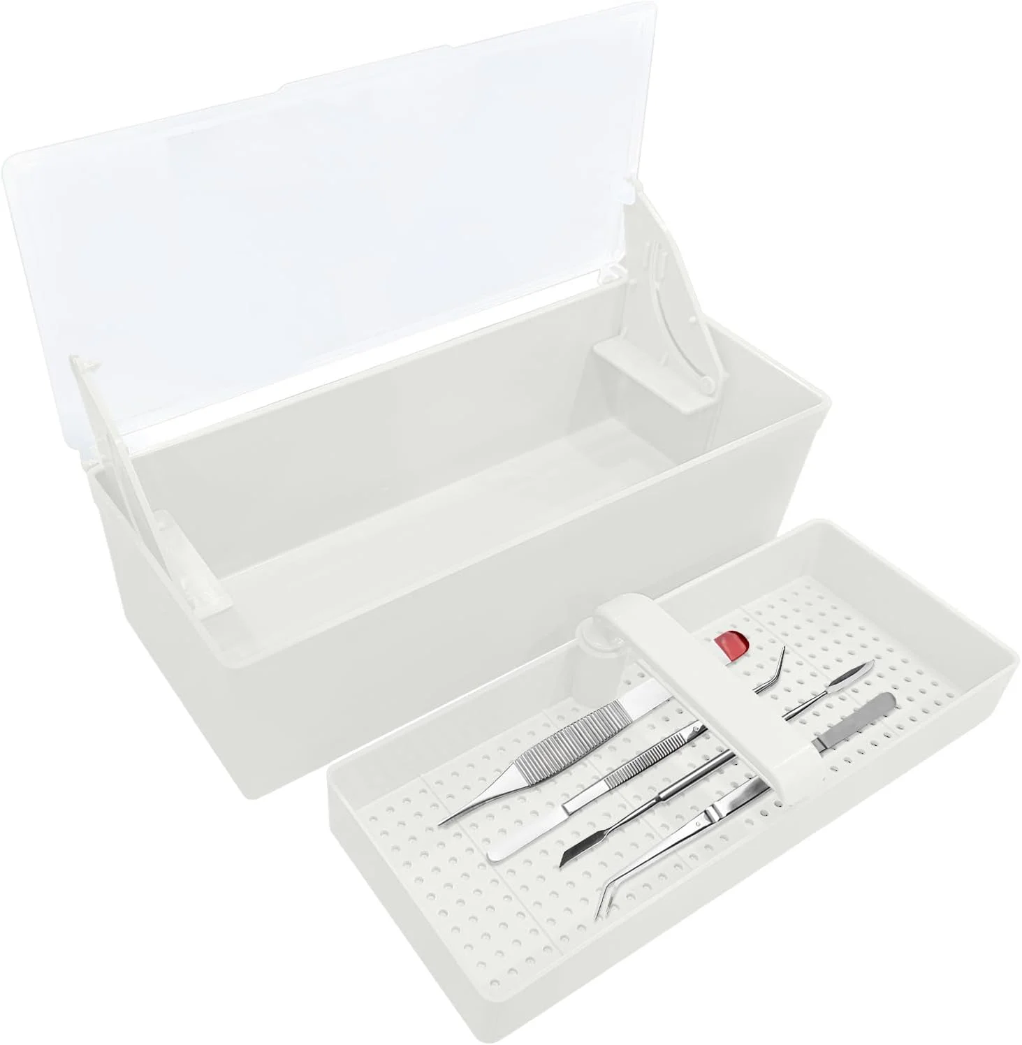 جعبه استریلیزاسیون ابزار دندانپزشکی TTKBHHQ، سینی رسوبگذاری استریلیزاسیون سرد برای ابزارهای پلاستیکی دندانپزشکی، ابزارهای دندانپزشکی، خالکوبی و مراقبت از ناخن. (سفید) جعبه استریلیزاسیون ابزار دندانپزشکی TTKBHHQ، سینی رسوبگذاری استریلیزاسیون سرد برای ابزارهای پلاستیکی دندانپزشکی، ابزارهای دندانپزشکی، خالکوبی و مراقبت از ناخن. (سفید)