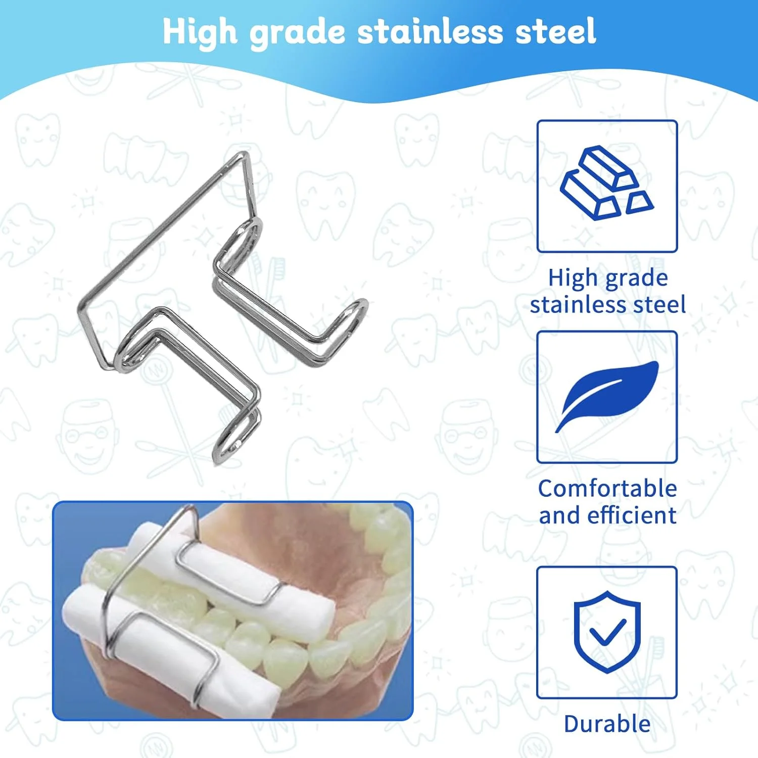 گیره نگهدارنده رول پنبه دندانپزشکی Ceonam بسته 4 عددی، 1 میلی متری، فولاد ضد زنگ اتوکلاو شونده، با گیره محکم برای ابزارهای ایزولاسیون دندانپزشکی، مناسب برای لوازم کلینیک های دندانپزشکی گیره نگهدارنده رول پنبه دندانپزشکی Ceonam بسته 4 عددی، 1 میلی متری، فولاد ضد زنگ اتوکلاو شونده، با گیره محکم برای ابزارهای ایزولاسیون دندانپزشکی، مناسب برای لوازم کلینیک های دندانپزشکی