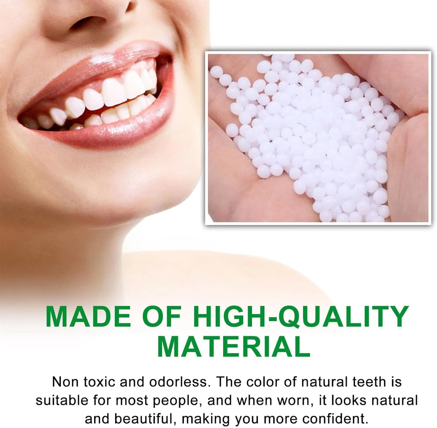 کیت موقت دندانپزشکی زیبایی، مجموعه جایگزینی دندان Azonee با 2 عدد مهره های شکل دهنده 30 میلی لیتری و 3 عدد موچین، ایده آل برای بهبود موقت دندان یا پوشش دندان شکسته