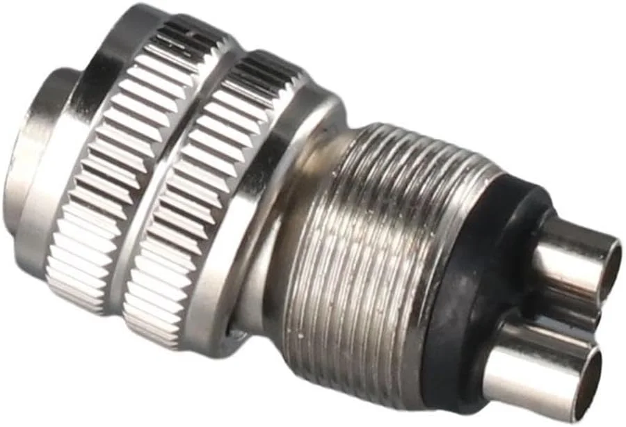 آداپتور توربین دندانپزشکی قابل حمل نقره ای Urjumpea، ساخته شده از استیل ضد زنگ، بادوام، آداپتور هندپیس تغییر سریع 4 سوراخ به 2 سوراخ آداپتور توربین دندانپزشکی قابل حمل نقره ای Urjumpea، ساخته شده از استیل ضد زنگ، بادوام، آداپتور هندپیس تغییر سریع 4 سوراخ به 2 سوراخ