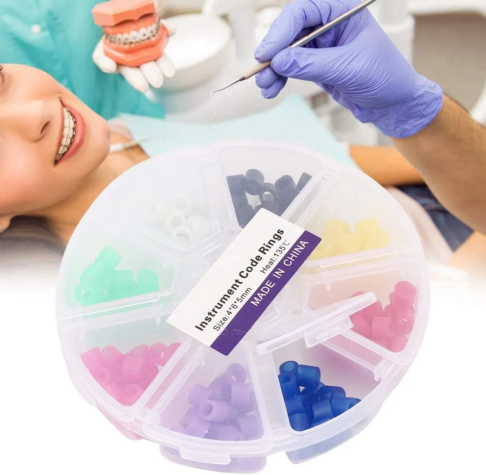 حلقه های کد رنگی دندانپزشکی، 160 عدد حلقه کد رنگی سیلیکونی جهانی برای ابزار دندانپزشکی، لوازم جانبی ارتودنسی قابل اتوکلاو و ضد عفونی حلقه های کد رنگی دندانپزشکی، 160 عدد حلقه کد رنگی سیلیکونی جهانی برای ابزار دندانپزشکی، لوازم جانبی ارتودنسی قابل اتوکلاو و ضد عفونی