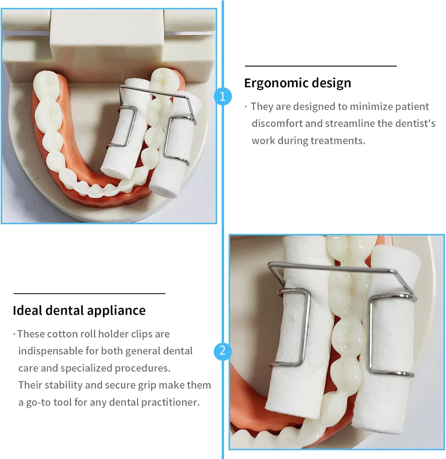 گیره نگهدارنده رول پنبه دندانپزشکی Ceonam بسته 4 عددی، 1 میلی متری، فولاد ضد زنگ اتوکلاو شونده، با گیره محکم برای ابزارهای ایزولاسیون دندانپزشکی، مناسب برای لوازم کلینیک های دندانپزشکی گیره نگهدارنده رول پنبه دندانپزشکی Ceonam بسته 4 عددی، 1 میلی متری، فولاد ضد زنگ اتوکلاو شونده، با گیره محکم برای ابزارهای ایزولاسیون دندانپزشکی، مناسب برای لوازم کلینیک های دندانپزشکی