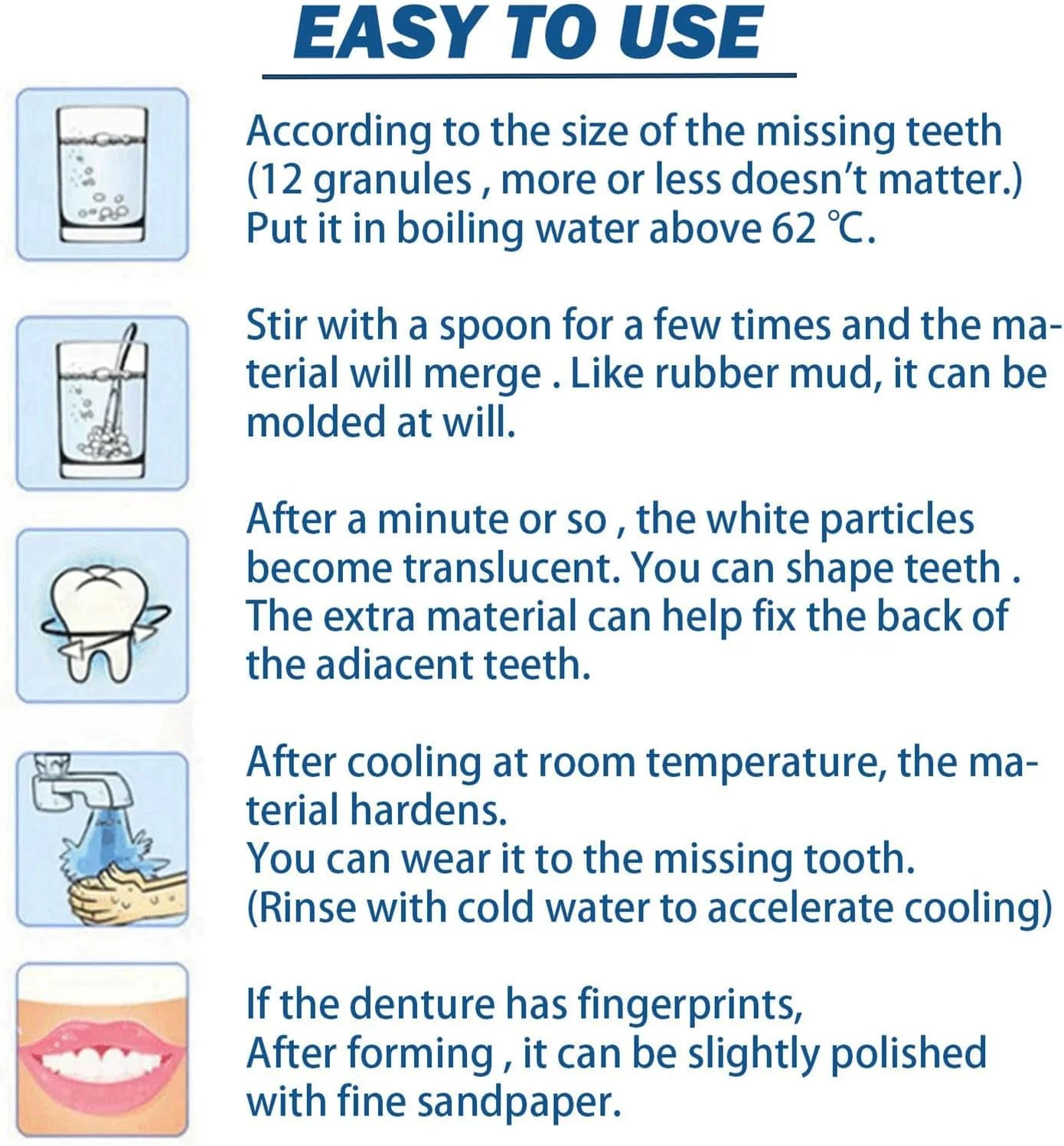 کیت موقت دندانپزشکی زیبایی، مجموعه جایگزینی دندان Azonee با 2 عدد مهره های شکل دهنده 30 میلی لیتری و 3 عدد موچین، ایده آل برای بهبود موقت دندان یا پوشش دندان شکسته