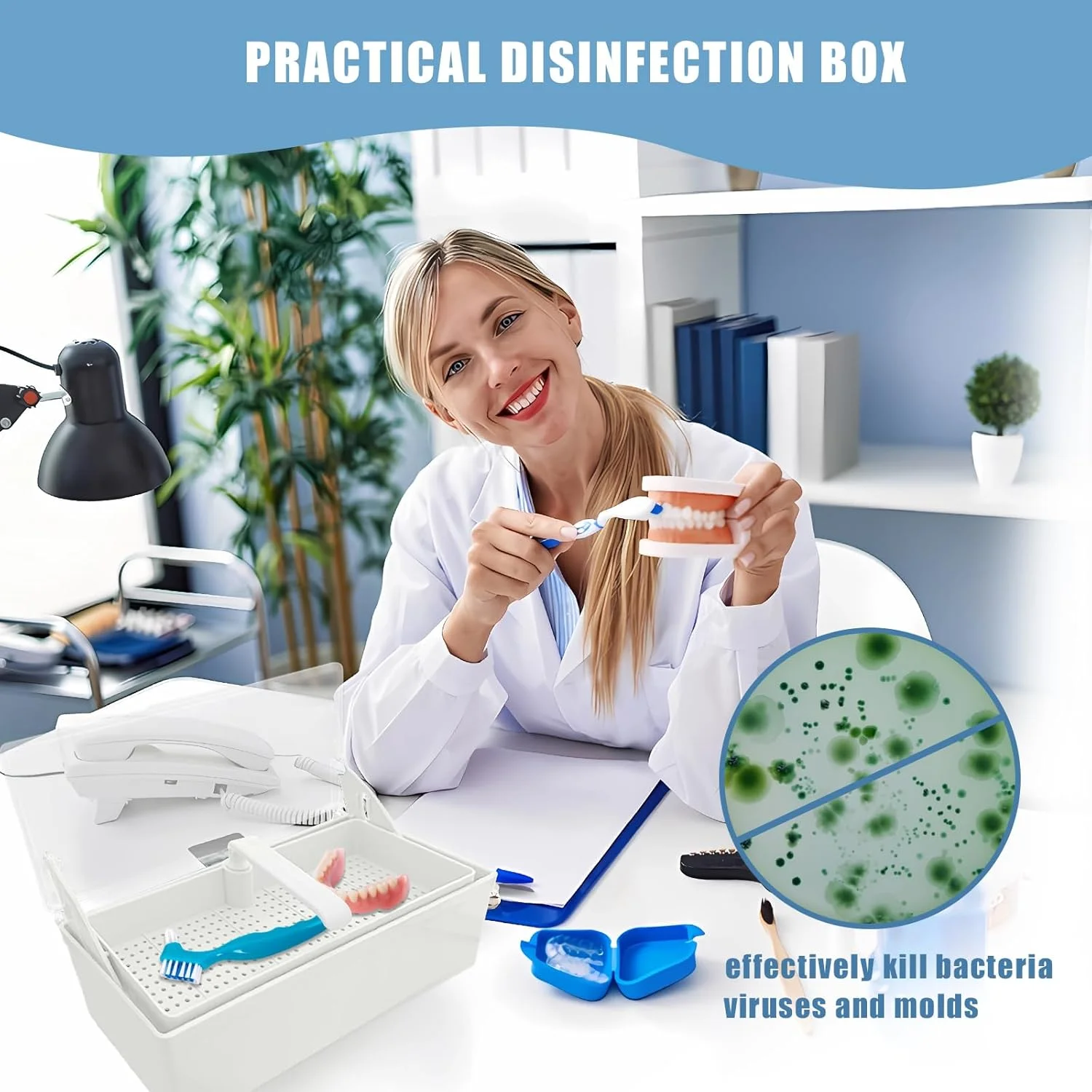 جعبه استریلیزاسیون ابزار دندانپزشکی TTKBHHQ، سینی رسوب‌گذاری استریلیزاسیون سرد برای ابزارهای پلاستیکی دندانپزشکی، ابزارهای دندانپزشکی، خالکوبی و مراقبت از ناخن. (سفید)