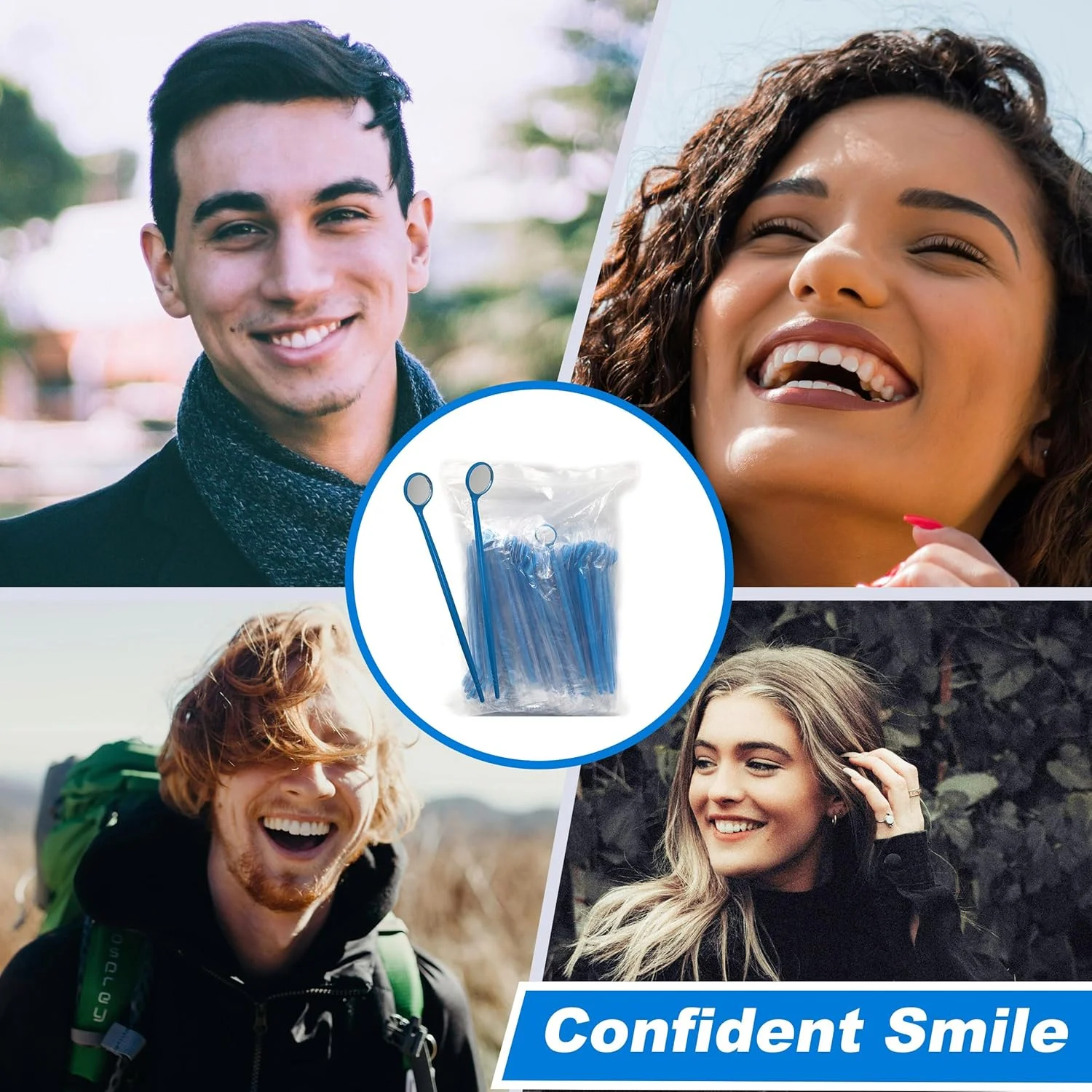 آینه دهانی یکبار مصرف دندانپزشکی TENFLY، 100 عدد، ابزار دندانپزشکی پلاستیکی (آبی) آینه دهانی یکبار مصرف دندانپزشکی TENFLY، 100 عدد، ابزار دندانپزشکی پلاستیکی (آبی)