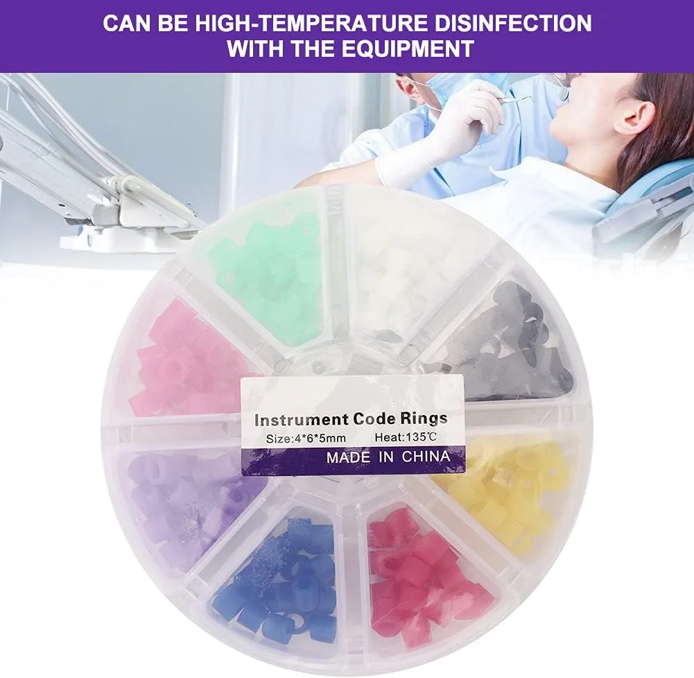 حلقه های کد رنگی دندانپزشکی، 160 عدد حلقه کد رنگی سیلیکونی جهانی برای ابزار دندانپزشکی، لوازم جانبی ارتودنسی قابل اتوکلاو و ضد عفونی حلقه های کد رنگی دندانپزشکی، 160 عدد حلقه کد رنگی سیلیکونی جهانی برای ابزار دندانپزشکی، لوازم جانبی ارتودنسی قابل اتوکلاو و ضد عفونی