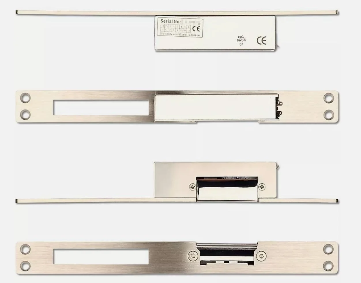 قفل درب استیل ضد زنگ سنگین Eazyliv، قفل برقی استرایک درب باریک نوع NO با ولتاژ 12 ولت DC برای اینترکام های تصویری، قفل های برقی کنترل دسترسی، امنیت ایمن