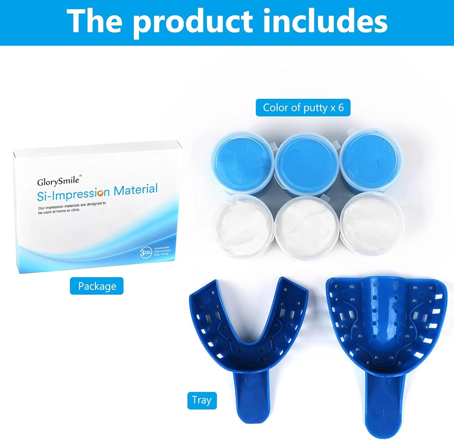 قالب دندانپزشکی سونویا برای قالب گیری دندان، کیت قالب گیری دندان، قابل استفاده مجدد، ابزار جانبی دندانپزشکی، بسته 2 عددی