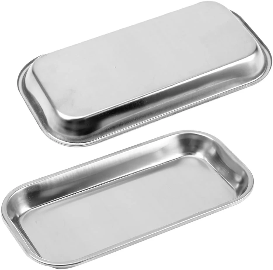 سینی استیل ضد زنگ، 1 عدد سینی کوچک ابزار جراحی پزشکی 201 برای خالکوبی، ابزار سینی برای کلینیک، آزمایشگاه، دندانپزشکی و روش های آرایشی