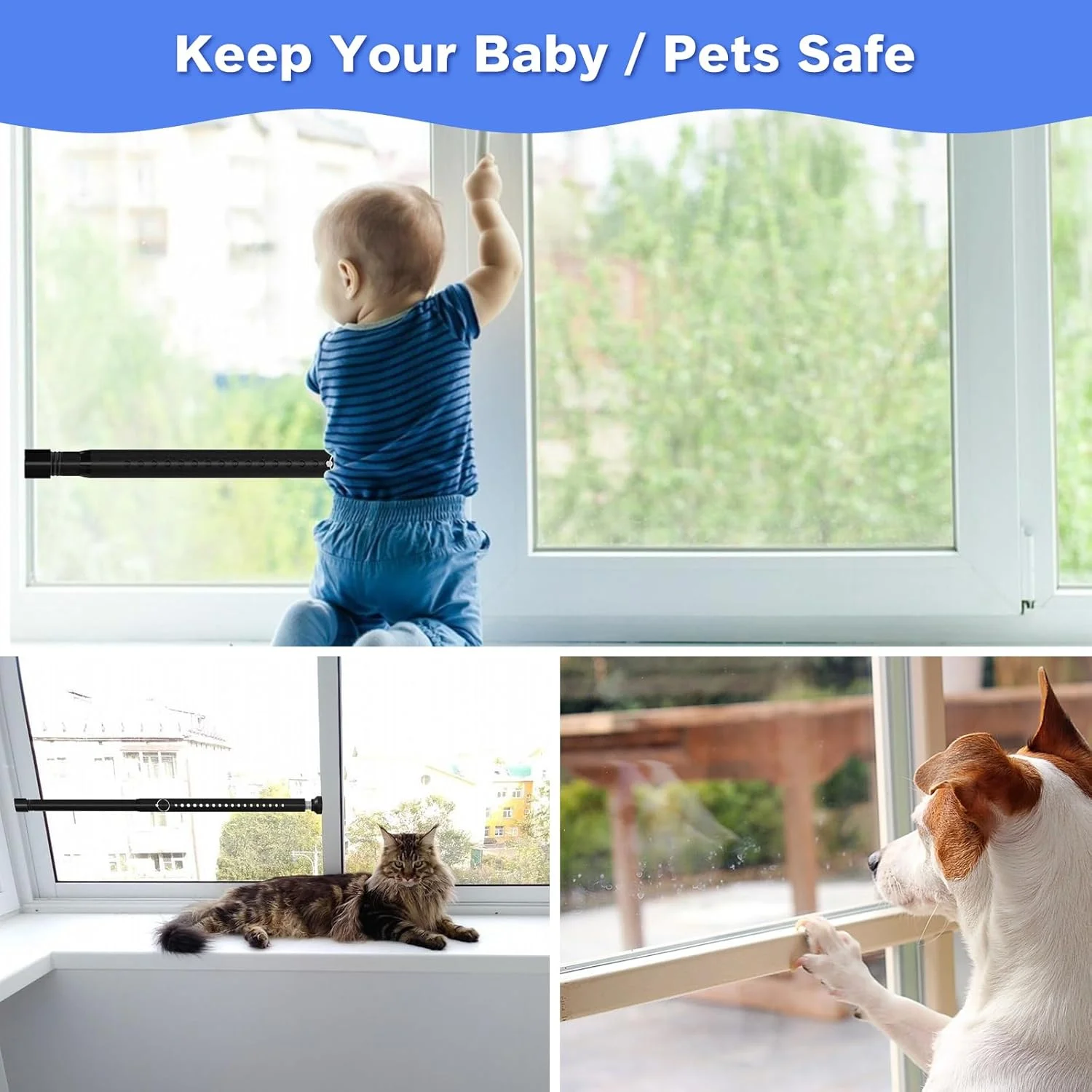 میله امنیتی درب کشویی DEROFIT، قفل امنیتی درب پاسیو 2 در 1، میله های امنیتی پنجره قابل تنظیم 40 تا 130 سانتی متری، میله قفل درب شیشه ای کشویی سنگین میله امنیتی درب کشویی DEROFIT، قفل امنیتی درب پاسیو 2 در 1، میله های امنیتی پنجره قابل تنظیم 40 تا 130 سانتی متری، میله قفل درب شیشه ای کشویی سنگین