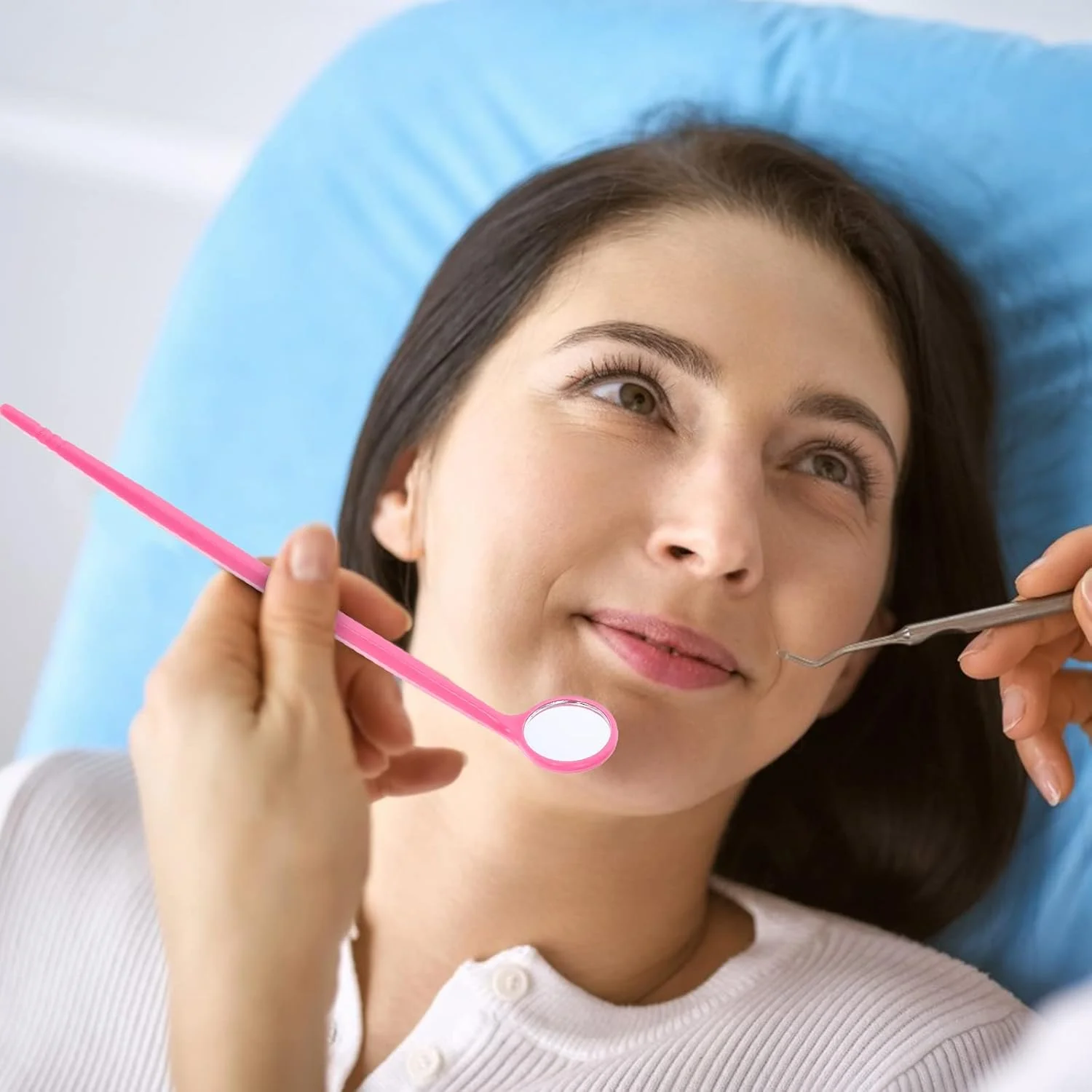 آینه دندانپزشکی یکبار مصرف پلاستیکی Supvox، ۴۰ عدد برای تست دندان و دهان آینه دندانپزشکی یکبار مصرف پلاستیکی Supvox، ۴۰ عدد برای تست دندان و دهان