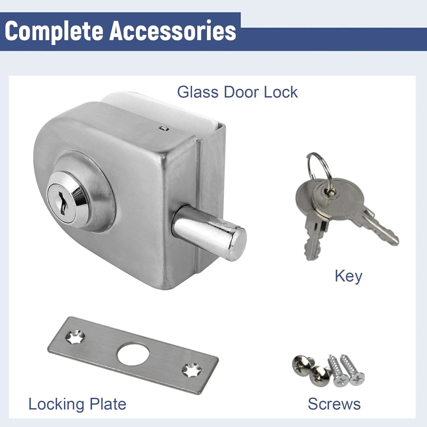 قفل زبانه مرده درب شیشه ای با کلید، قفل درب شیشه ای، مناسب برای ضخامت 10 تا 12 میلی متر، قفل درب شیشه ای کنترل استیل ضد زنگ، کشویی فشاری چرخشی برای درب های شیشه ای توالت حمام اداری قفل زبانه مرده درب شیشه ای با کلید، قفل درب شیشه ای، مناسب برای ضخامت 10 تا 12 میلی متر، قفل درب شیشه ای کنترل استیل ضد زنگ، کشویی فشاری چرخشی برای درب های شیشه ای توالت حمام اداری