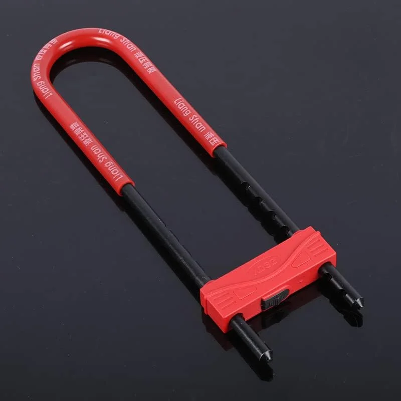 قفل درب شیشه ای U شکل کول بیبی، دو طرفه بازشو، ضد سرقت، مناسب برای مغازه ها، درج بزرگ، بلند شونده، موتورسیکلت، خانگی، مشکی/قرمز متوسط ZJJz18