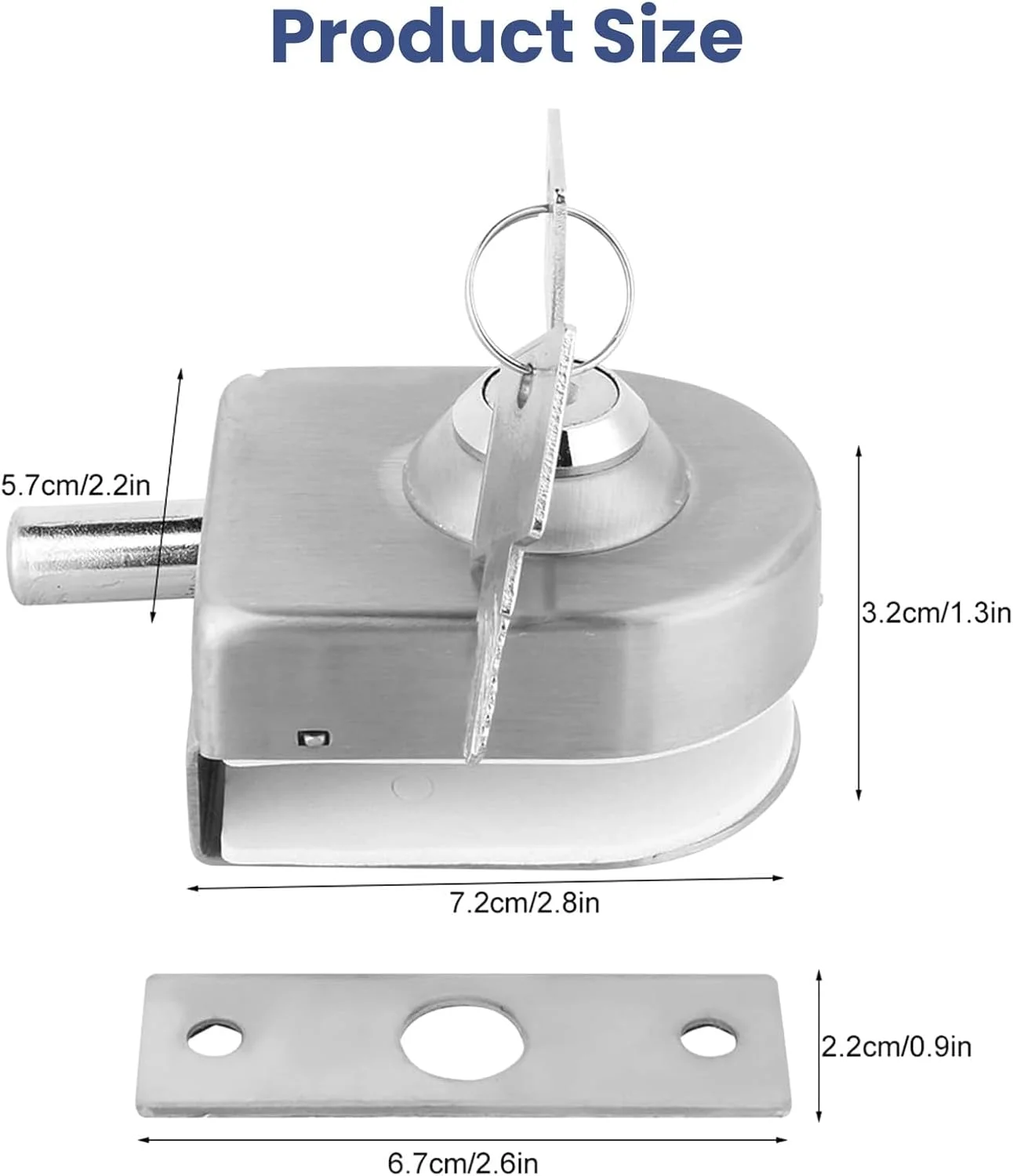 قفل زبانه مرده درب شیشه ای با کلید، قفل درب شیشه ای، مناسب برای ضخامت 10 تا 12 میلی متر، قفل درب شیشه ای کنترل استیل ضد زنگ، کشویی فشاری چرخشی برای درب های شیشه ای توالت حمام اداری قفل زبانه مرده درب شیشه ای با کلید، قفل درب شیشه ای، مناسب برای ضخامت 10 تا 12 میلی متر، قفل درب شیشه ای کنترل استیل ضد زنگ، کشویی فشاری چرخشی برای درب های شیشه ای توالت حمام اداری