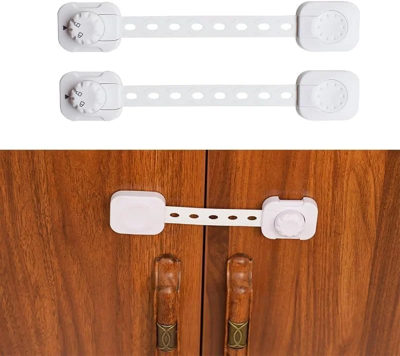 قفل ایمنی کودک H&A برای کابینت و کشو، قفل کودک قابل تنظیم برای ایمن سازی کمد، یخچال، درب های شیشه ای کشویی، پنجره ها، لوازم خانگی و درب توالت - سفید (بسته 6 عددی) قفل ایمنی کودک H&A برای کابینت و کشو، قفل کودک قابل تنظیم برای ایمن سازی کمد، یخچال، درب های شیشه ای کشویی، پنجره ها، لوازم خانگی و درب توالت - سفید (بسته 6 عددی)