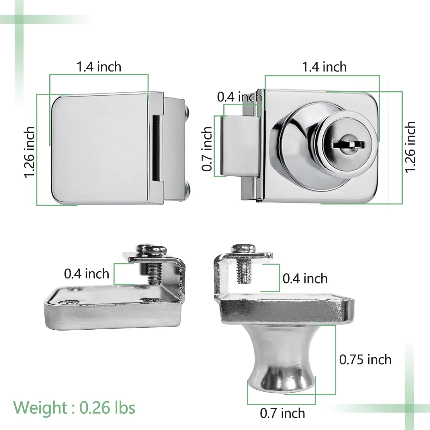 قفل درب شیشه ای بدون نیاز به سوراخ کاری آلیاژ روی، قفل کابینت ویترینی درب دوتایی با 2 کلید برای درب شیشه ای 5 تا 8 میلی متری، قفل درب شیشه ای دوتایی (نقره ای 2 عدد، B407) قفل درب شیشه ای بدون نیاز به سوراخ کاری آلیاژ روی، قفل کابینت ویترینی درب دوتایی با 2 کلید برای درب شیشه ای 5 تا 8 میلی متری، قفل درب شیشه ای دوتایی (نقره ای 2 عدد، B407)