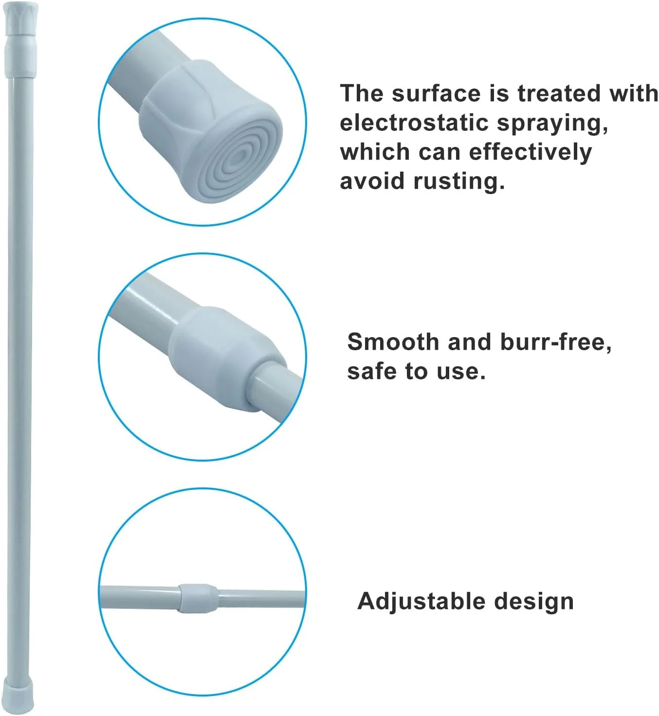 میله امنیتی پنجره Cionyce، بسته 2 عددی میله های امنیتی پنجره قابل تنظیم میله های قفل درب شیشه ای کشویی 40 تا 70 سانتی متر میله های کششی، میله قفل پنجره برای کودکان و امنیت خانه