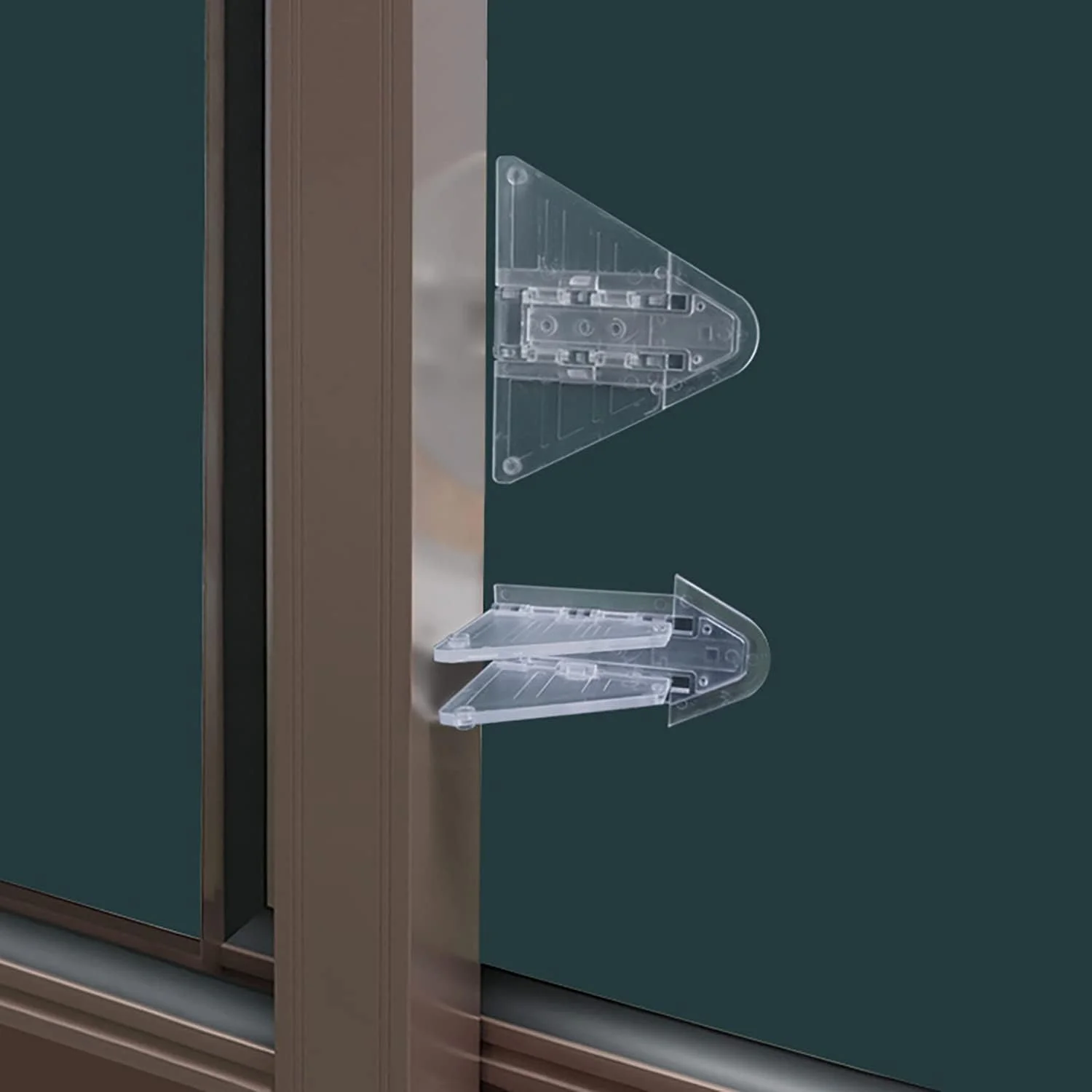 قفل درب کشویی jaexest بسته 4 عددی، قفل ایمنی کودک برای درب پاسیو، قفل پنجره نصب آسان بدون نیاز به سوراخکاری