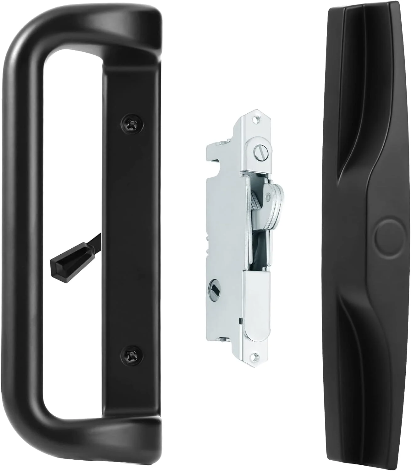 ست دستگیره درب پاسیو مشکی House Guard با قفل زبانه ای، مناسب برای جایگزینی قفل درب های کشویی با فاصله سوراخ پیچ 15/16-3 اینچ. انتخاب هایی که به درب شیشه ای کشویی پاسیو شما جلوه ای منحصر به فرد می بخشد. ست دستگیره درب پاسیو مشکی House Guard با قفل زبانه ای، مناسب برای جایگزینی قفل درب های کشویی با فاصله سوراخ پیچ 15/16-3 اینچ. انتخاب هایی که به درب شیشه ای کشویی پاسیو شما جلوه ای منحصر به فرد می بخشد.