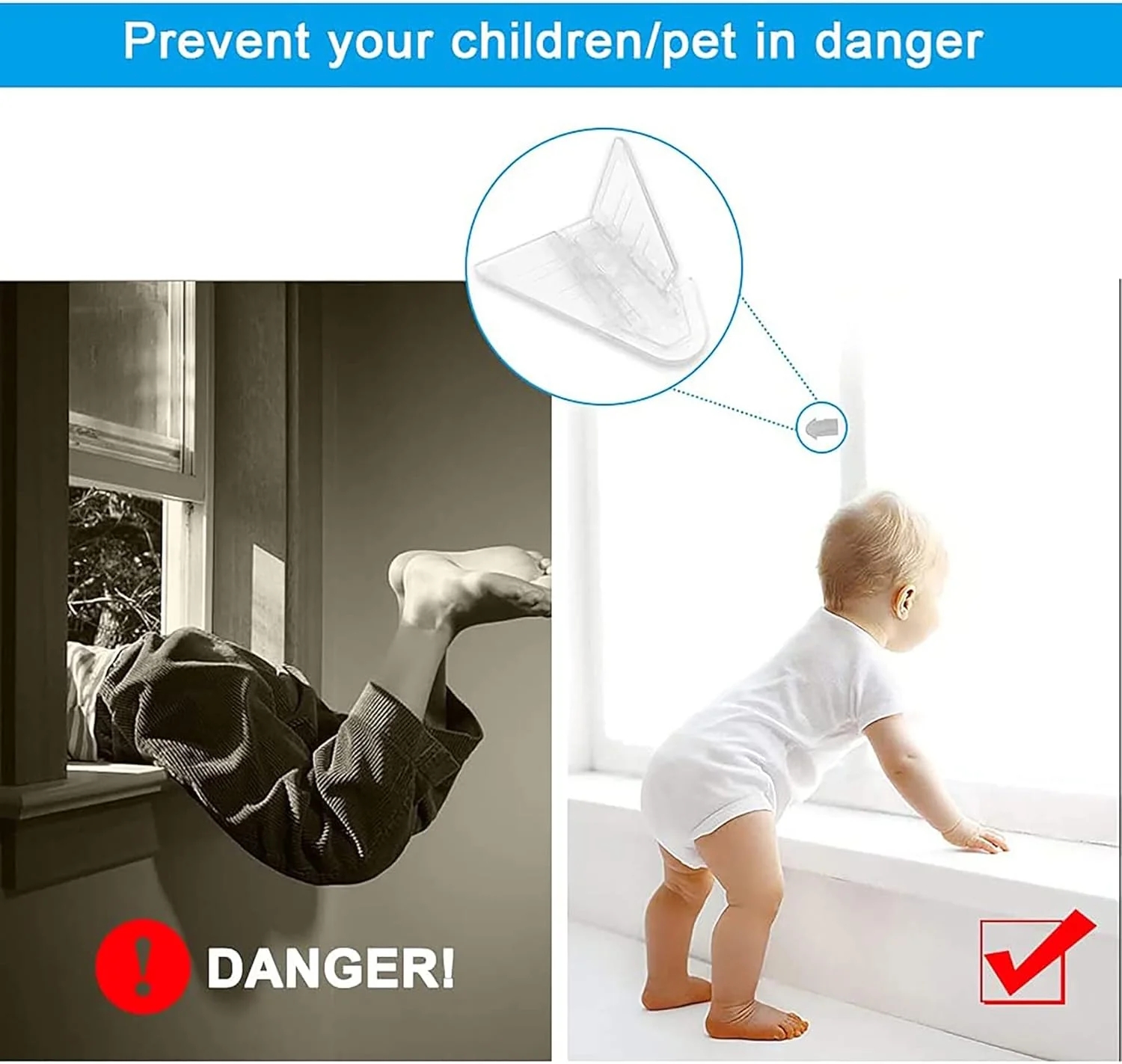 قفل درب کشویی jaexest بسته 4 عددی، قفل ایمنی کودک برای درب پاسیو، قفل پنجره نصب آسان بدون نیاز به سوراخکاری