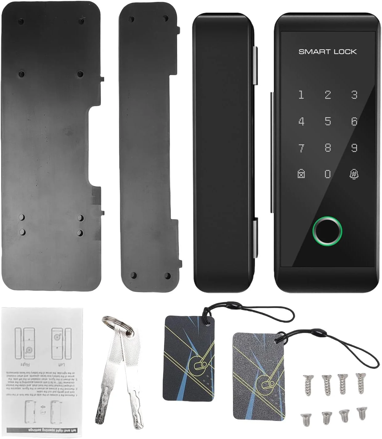 قفل هوشمند امنیتی Fockety، ورود بدون کلید اثر انگشتی TY WIFI با کنترل برنامه، دسترسی از راه دور، باز کردن قفل با کارت رمز عبور، قفل هوشمند درب جلو برای شیشه، چوبی، کشویی