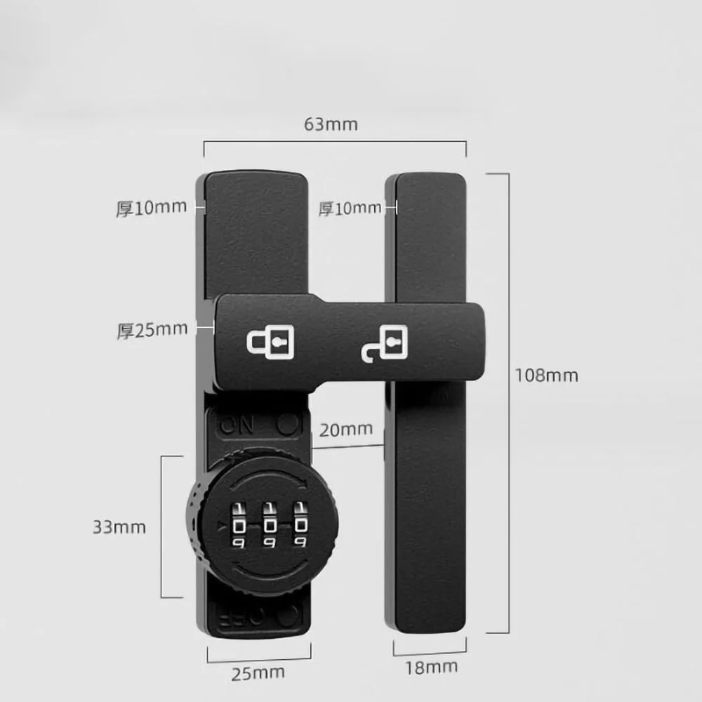 قفل درب محفظه رمز عبور Excefore، قفل درب کشویی انبار، مناسب برای درب کابینت، دفتر، باشگاه، باغ، درب کمد