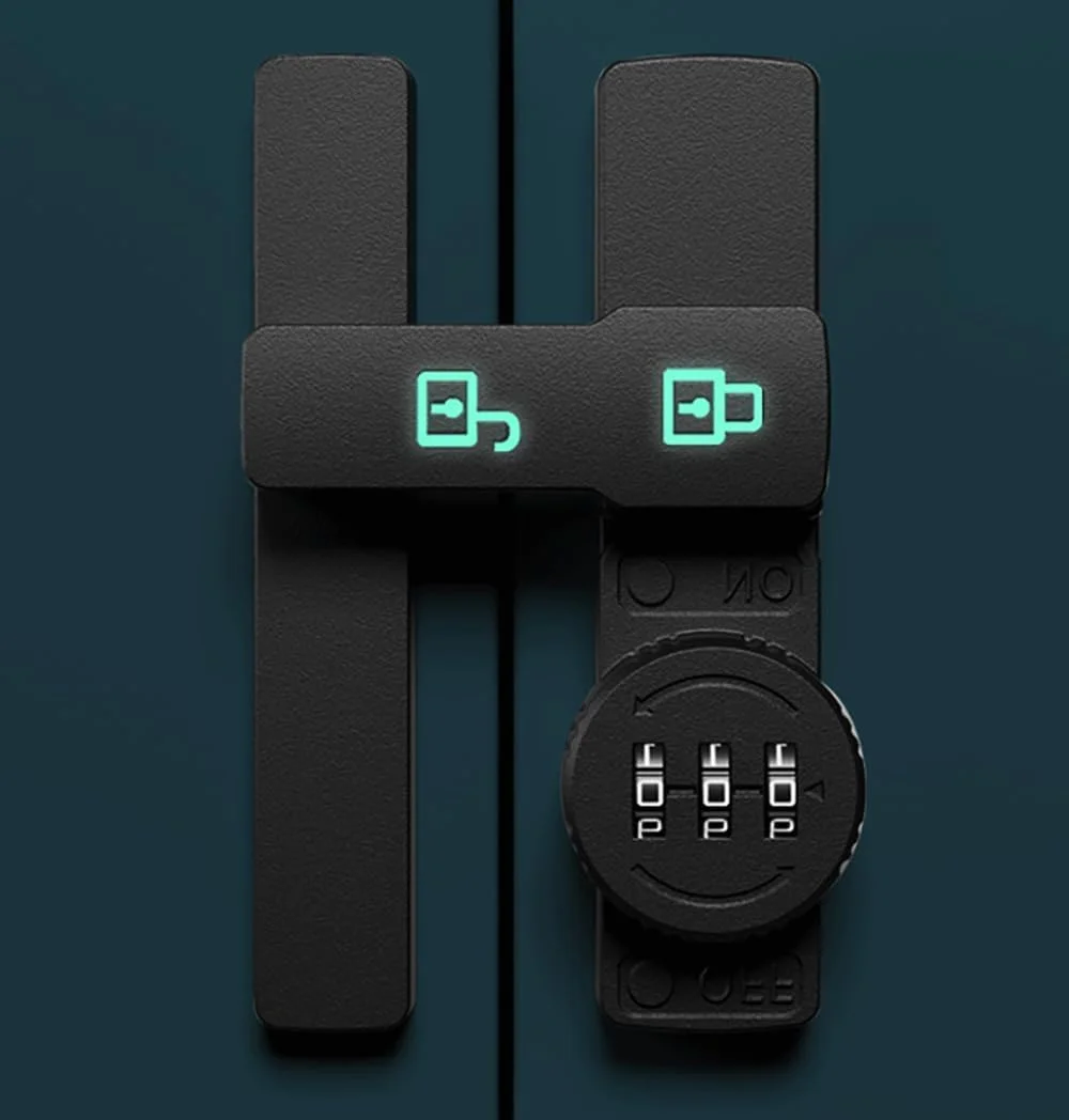 قفل درب محفظه رمز عبور Excefore، قفل درب کشویی انبار، مناسب برای درب کابینت، دفتر، باشگاه، باغ، درب کمد