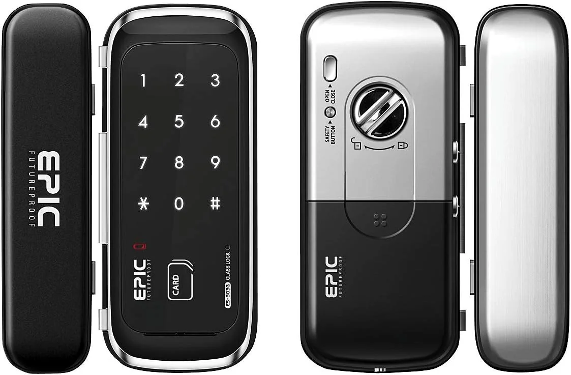 قفل دیجیتال شیشه ای EPIC مدل Es-303G با روکش کروم