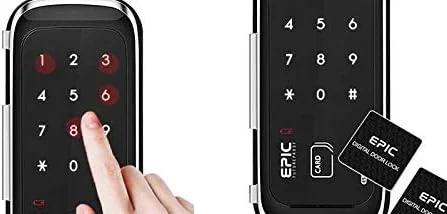 قفل دیجیتال شیشه ای EPIC مدل Es-303G با روکش کروم