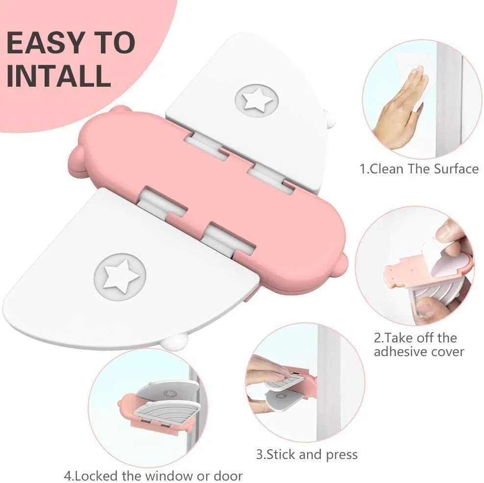 قفل درب کشویی Elvyagod (بسته 3 عددی)، قفل ایمنی کودک برای درب شیشه ای کشویی، قفل کودک برای پنجره ها و درب های کشویی شما، استاپر پنجره، قفل کشویی ایمنی کودک، قفل پنجره کشویی، درب کمد پاسیو