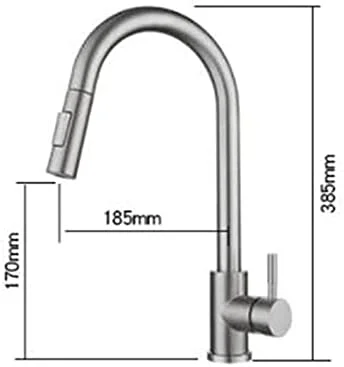 شیرآلات آشپزخانه لمسی هوشمند، شیر آشپزخانه سنسور دار کشویی، شیر مخلوط تک دسته با دو خروجی آب و حالت های مختلف، نصب آسان (رنگ: نقره ای بدون سنسور) دو برابر