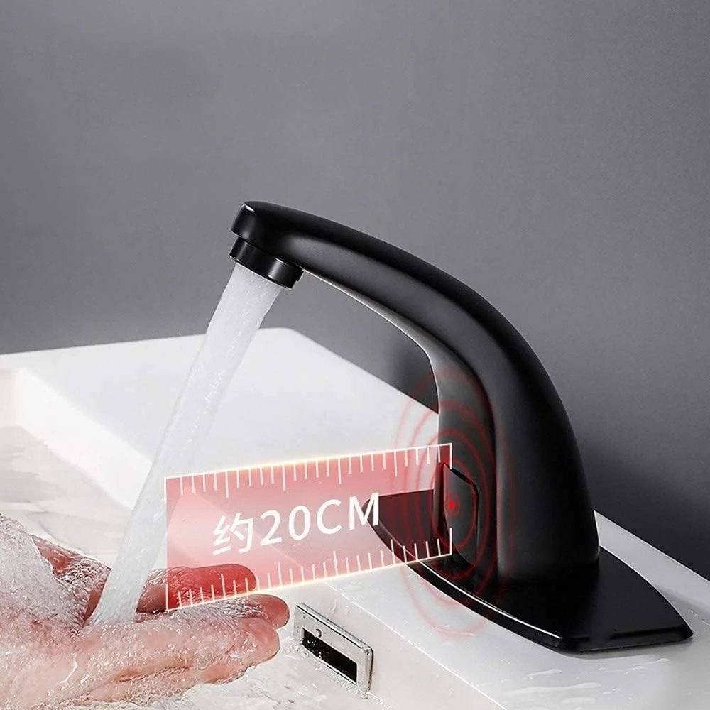 شیرآلات سینک آشپزخانه شیرآلات سنسور دار شیرآلات مادون قرمز اتوماتیک شیر آب سرد و گرم شیر مسی هوشمند بدون لمس با جعبه کنترل برای آشپزخانه حمام/سرد و گرم