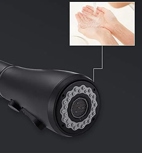 شیر آشپزخانه برای بار، خانه مزرعه، تجاری، مشکی مات، جرثقیل فیلتردار برای آشپزخانه، شیر آب فیلتر آب چرخشی 360 درجه با قابلیت بیرون کشیدن، شیر مخلوط کن سینک سه طرفه (نیکل برس خورده)