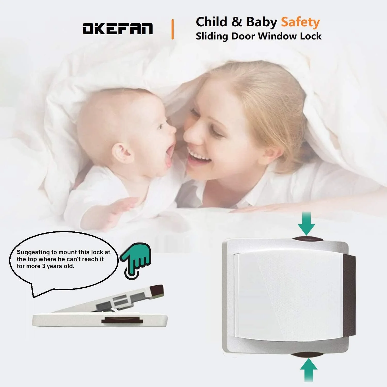 قفل درب کشویی شیشه ای پنجره کودک NNCV بسته 4 عددی - قفل های پنجره کشویی ایمنی کودک برای اثبات کودک درب های کمد پاسیو بدون نیاز به ابزار حفاری (قهوه ای)