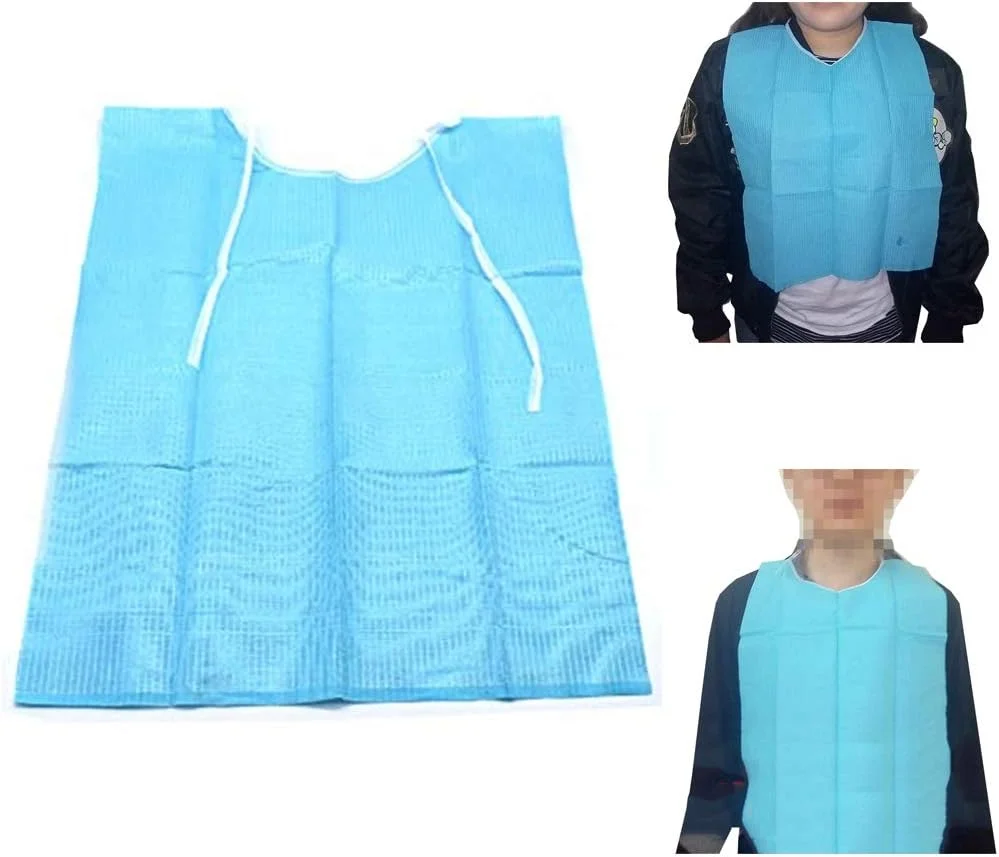 پیشبند دندانپزشکی Angzhili، 30-90 عددی، یکبار مصرف، ضد آب، رنگ آبی، پیشبند یکبار مصرف، حوله گردنی برای استفاده در کلینیک دندانپزشکی