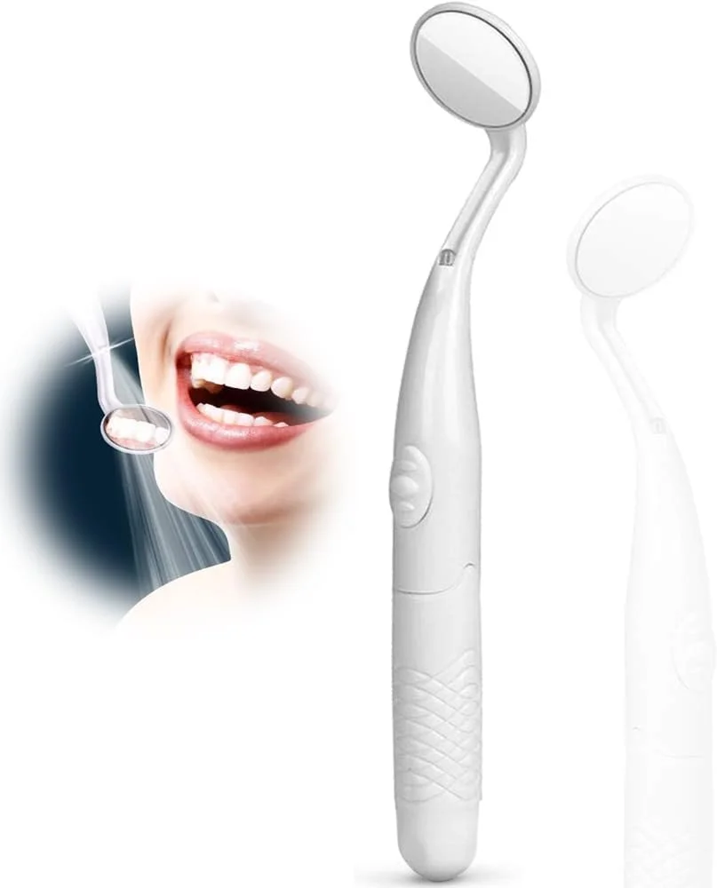 آینه دندانپزشکی چراغ دار ضد مه آزونی، آینه LED بررسی دندان، ابزار مراقبت از دهان دندانپزشک