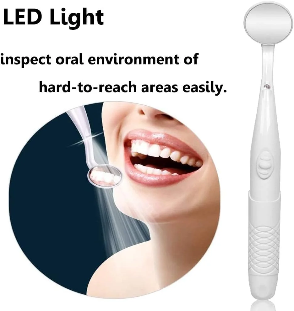 آینه دندانپزشکی چراغ دار ضد مه آزونی، آینه LED بررسی دندان، ابزار مراقبت از دهان دندانپزشک