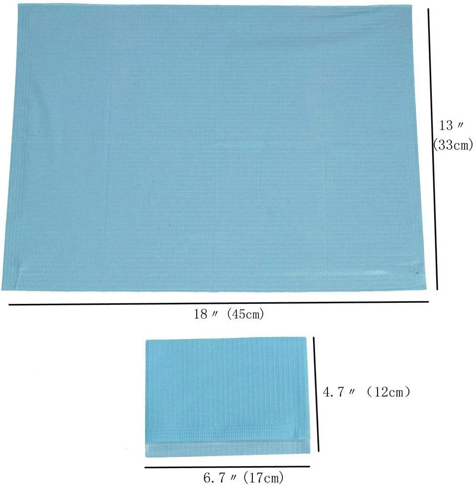 پیش بند دندانپزشکی نیو استار تاتو 125 عددی، بسیار جاذب، ضد آب، قابل حمل، آبی، 33 در 45 سانتی متر، چند منظوره، لوازم پزشکی و تاتو