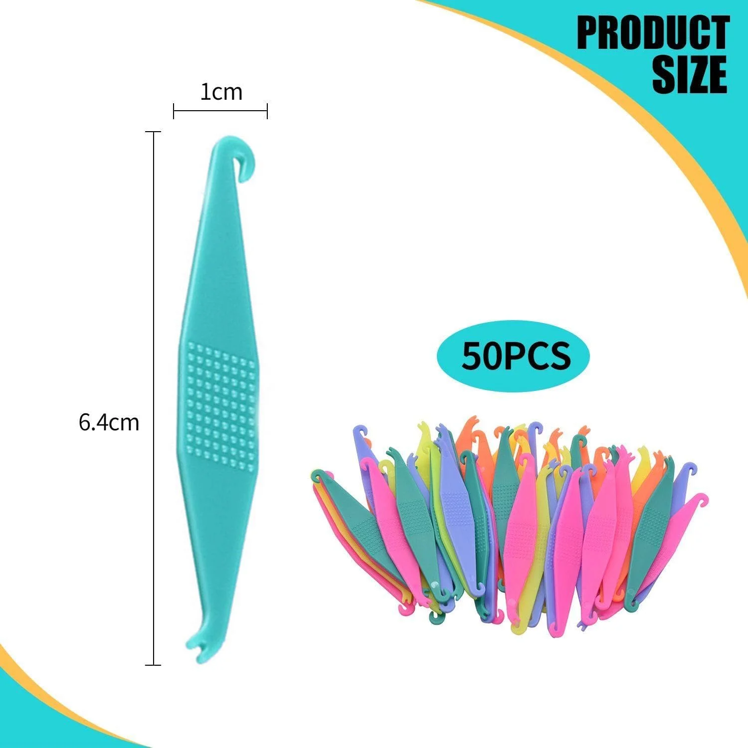 YSDYY 50 عدد قلاب کش لاستیکی، لوازم دندانپزشکی، مواد ارتودنسی، قلاب های پلاستیکی، ابزار حذف طناب الاستیک