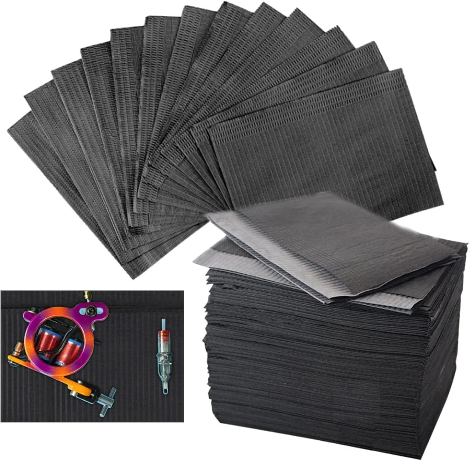 پیشبند یکبار مصرف دندانپزشکی Usiriy مشکی و آبی، پیشبند تاتو، روکش میز تاتو