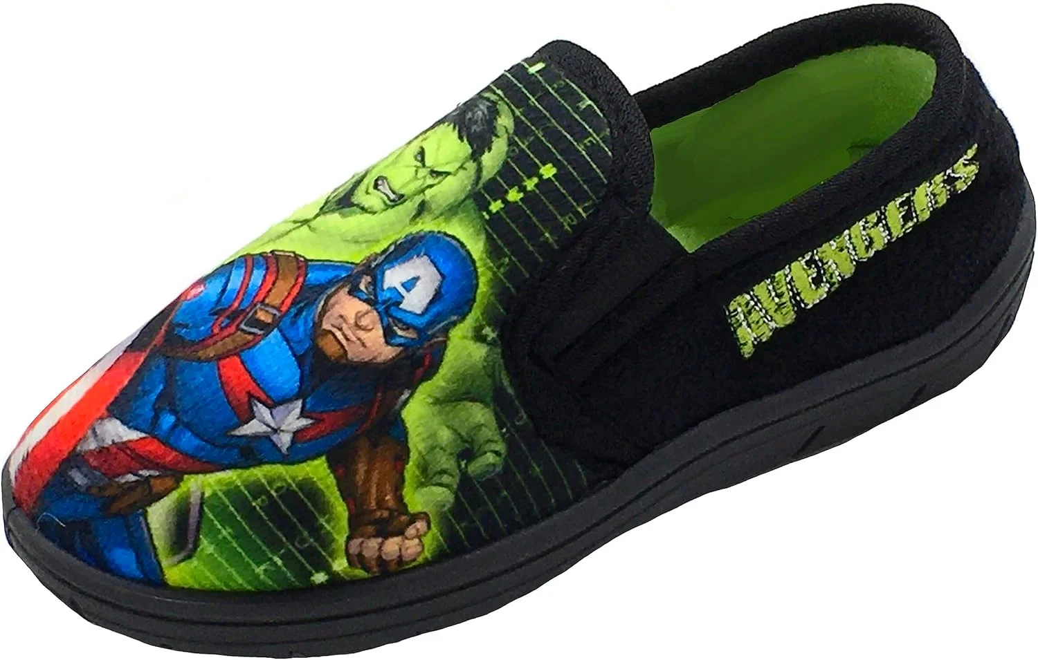 Marvel Avengers Boys Slippers Kids Green Size 28-36