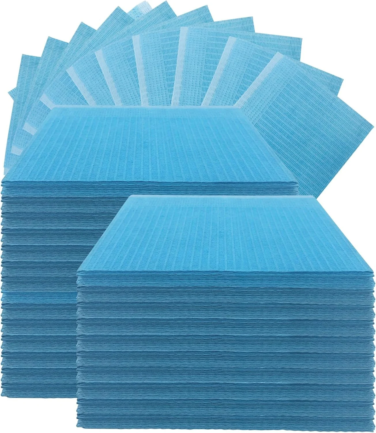 پیش بند دندانپزشکی یکبار مصرف Tenozek بسته 125 عددی، 13"x18"، حوله و زیرانداز ضد آب یکبار مصرف برای میز ناخن - ملزومات 3 لایه ضد آب برای سالن ناخن، کلینیک دندانپزشکی، غذا دادن، فروشگاه تاتو (آبی)