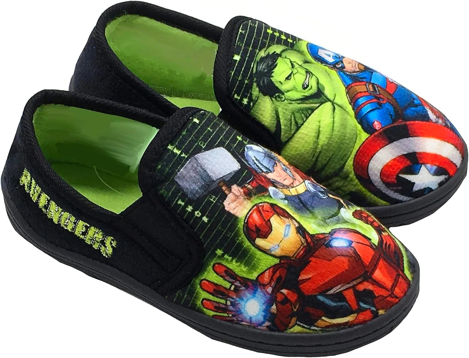 Marvel Avengers Boys Slippers Kids Green Size 28-36 Marvel Avengers Boys Slippers Kids Green Size 28-36