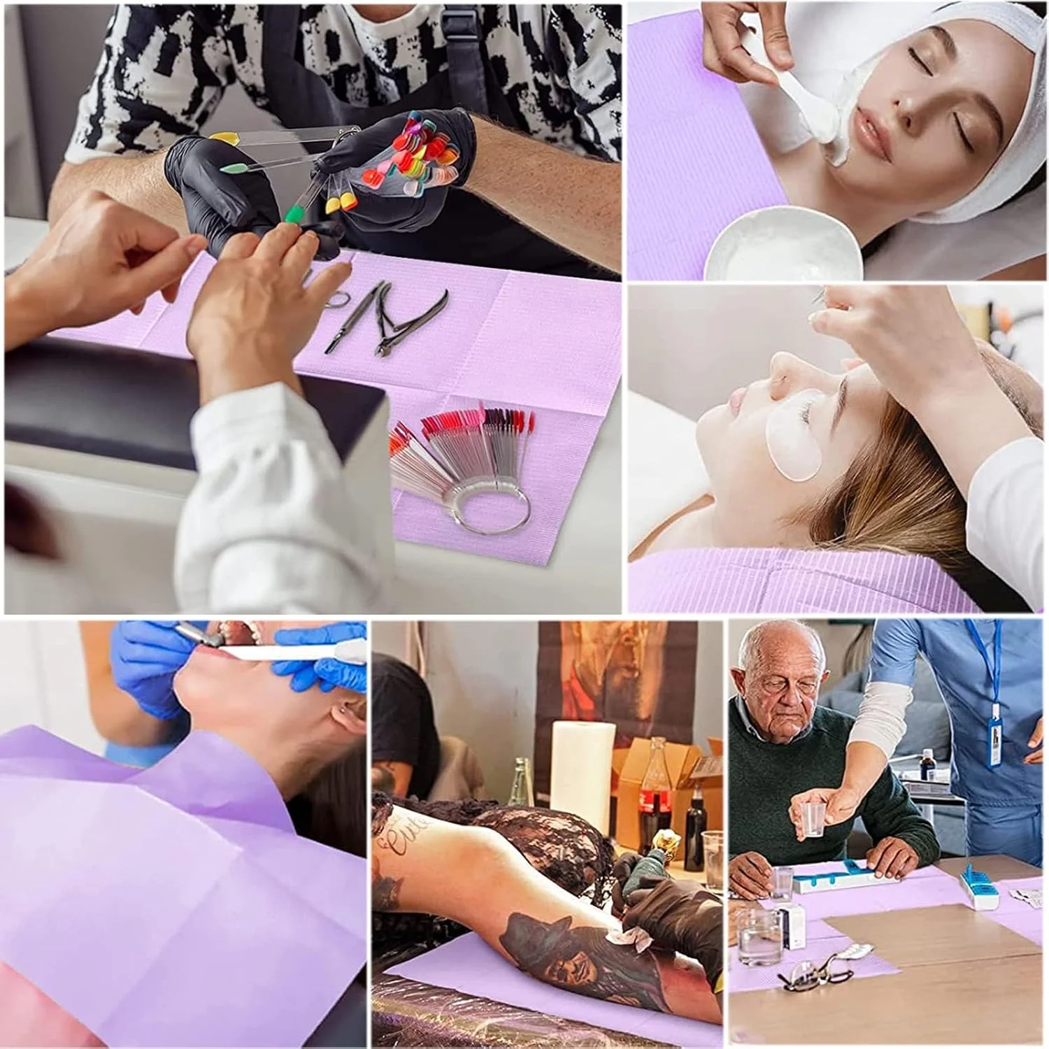 پیش بند دندانپزشکی یکبار مصرف TERRIFI - پیش بند دندانپزشکی یکبار مصرف، پیش بند تاتو دندانپزشکی، پیش بند دندانپزشکی برای ناخن، حوله پیش بند، روکش میز تاتو، پد و زیرانداز دندانپزشکی، ملزومات مژه 40 عددی