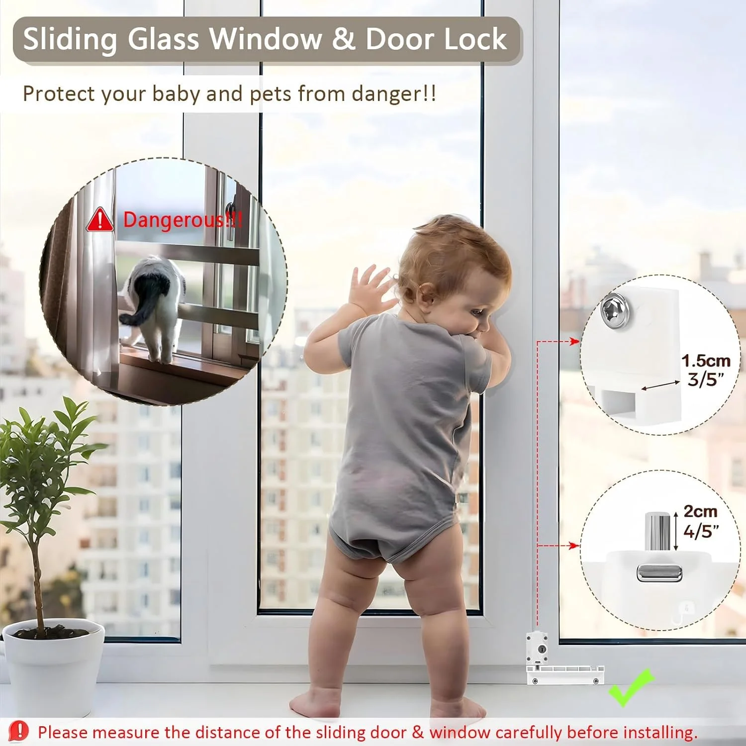 قفل امنیتی درب کشویی پاسیو - قفل فعال شونده با پا و دارای کلید برای محافظت از کودک برای ریل بالا/پایین، محافظ آلومینیومی سنگین برای جلوگیری از ورود غیرمجاز (تک عددی، مناسب برای حداقل 1-1/16 اینچ) قفل امنیتی درب کشویی پاسیو - قفل فعال شونده با پا و دارای کلید برای محافظت از کودک برای ریل بالا/پایین، محافظ آلومینیومی سنگین برای جلوگیری از ورود غیرمجاز (تک عددی، مناسب برای حداقل 1-1/16 اینچ)