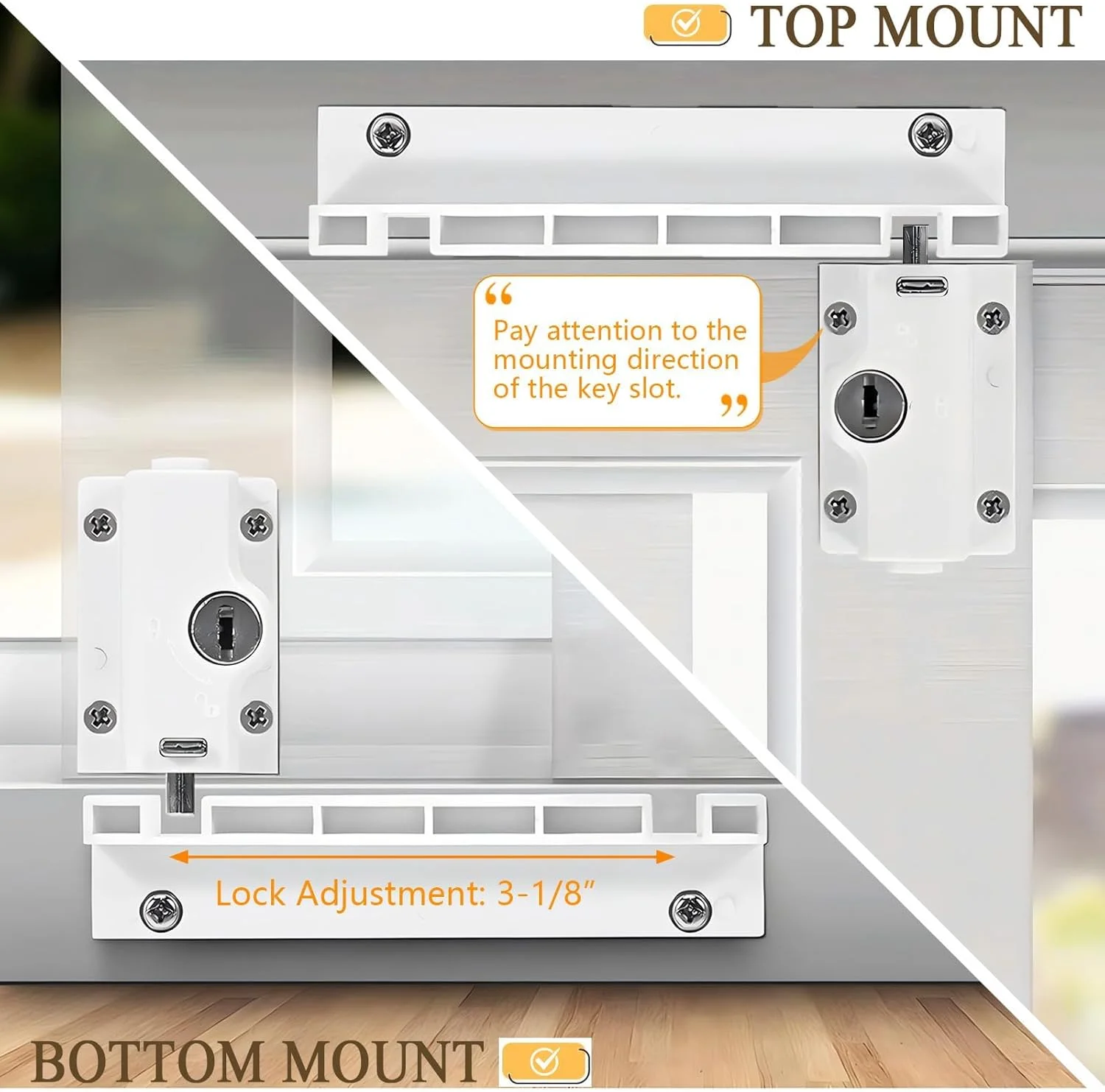 قفل امنیتی درب کشویی پاسیو - قفل فعال شونده با پا و دارای کلید برای محافظت از کودک برای ریل بالا/پایین، محافظ آلومینیومی سنگین برای جلوگیری از ورود غیرمجاز (تک عددی، مناسب برای حداقل 1-1/16 اینچ) قفل امنیتی درب کشویی پاسیو - قفل فعال شونده با پا و دارای کلید برای محافظت از کودک برای ریل بالا/پایین، محافظ آلومینیومی سنگین برای جلوگیری از ورود غیرمجاز (تک عددی، مناسب برای حداقل 1-1/16 اینچ)