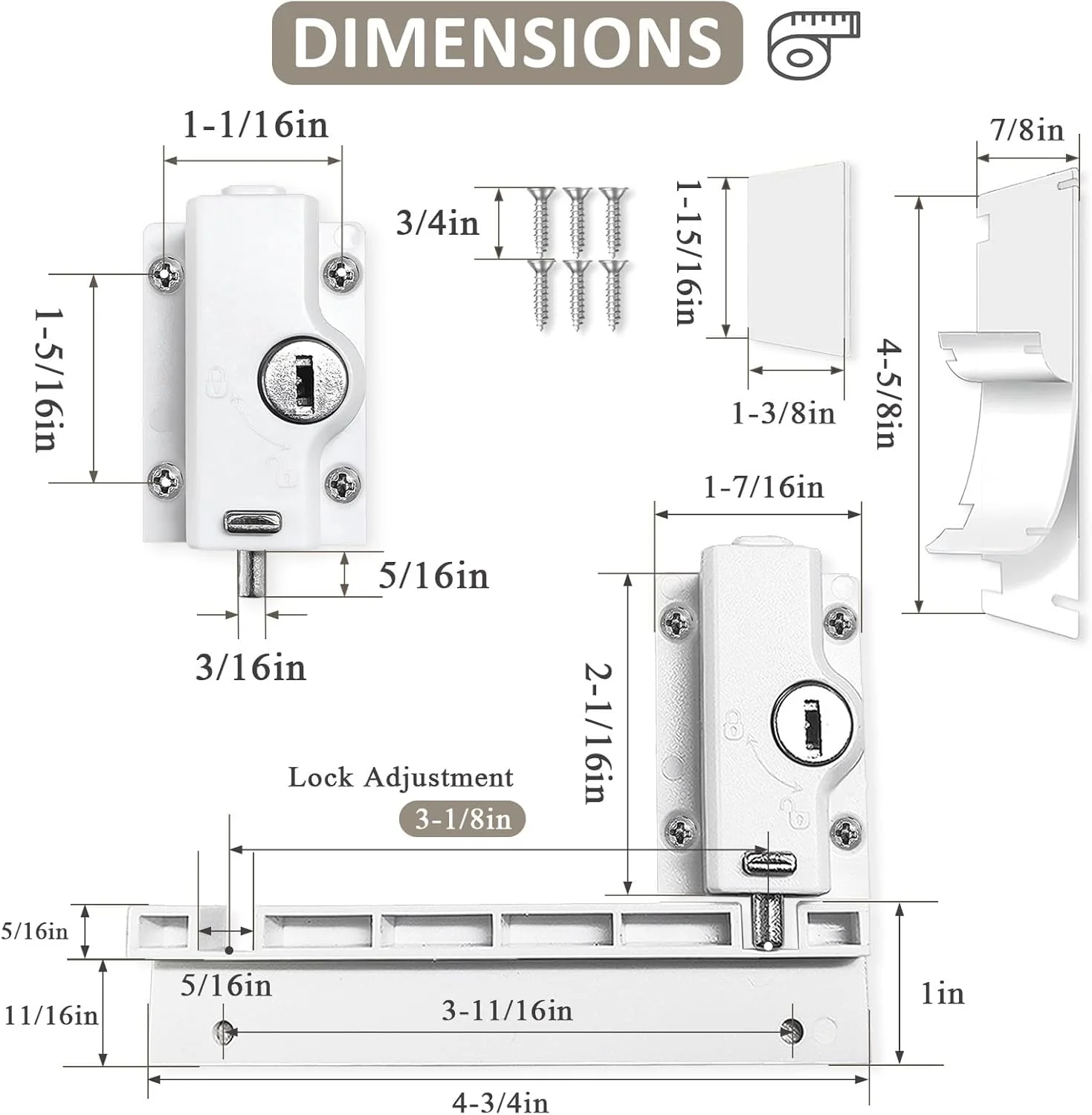 قفل امنیتی درب کشویی پاسیو - قفل فعال شونده با پا و دارای کلید برای محافظت از کودک برای ریل بالا/پایین، محافظ آلومینیومی سنگین برای جلوگیری از ورود غیرمجاز (تک عددی، مناسب برای حداقل 1-1/16 اینچ) قفل امنیتی درب کشویی پاسیو - قفل فعال شونده با پا و دارای کلید برای محافظت از کودک برای ریل بالا/پایین، محافظ آلومینیومی سنگین برای جلوگیری از ورود غیرمجاز (تک عددی، مناسب برای حداقل 1-1/16 اینچ)