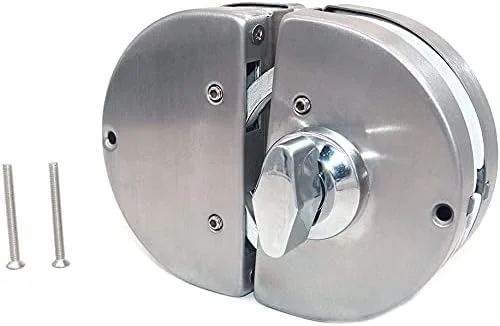 قفل درب شیشه ای دوجداره ROBUSTLINE استیل ضد زنگ، قفل درب بدون قاب بازشو از دو طرف برای شیشه های 10-12 میلی متر، سخت افزار مبلمان اداری هتل