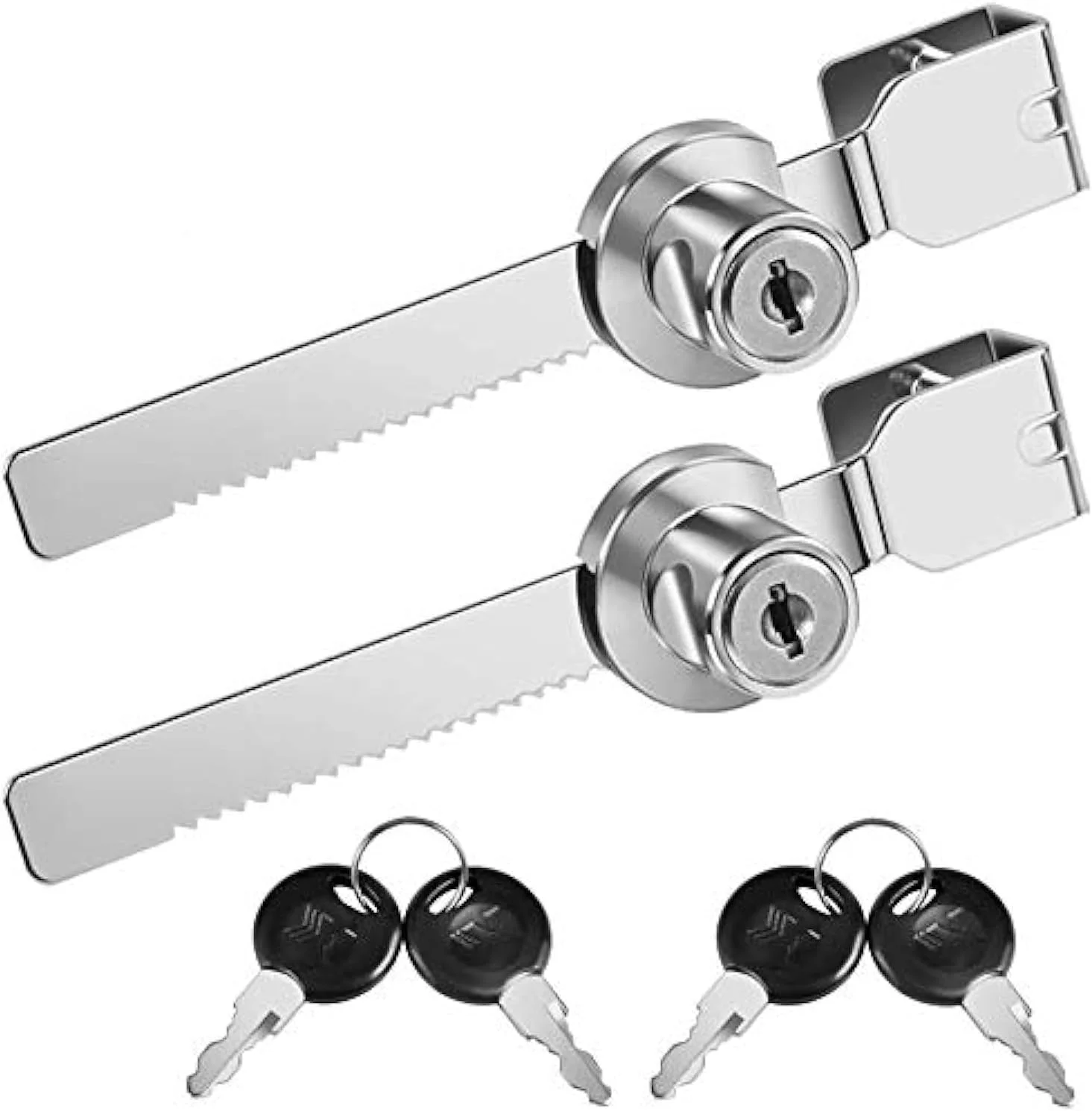 قفل کشویی دندانه اره ای 140 میلی متری RF، قفل درب کشویی کابینت شیشه ای و پنجره (2 عدد)